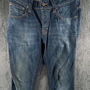 Nudie Jeans Co Mens Jeans Denim Pants Trouser Size 28x32 GRIM TIM WHITE KNEE